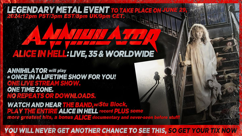 Annihilator: Alice in Hell live stream